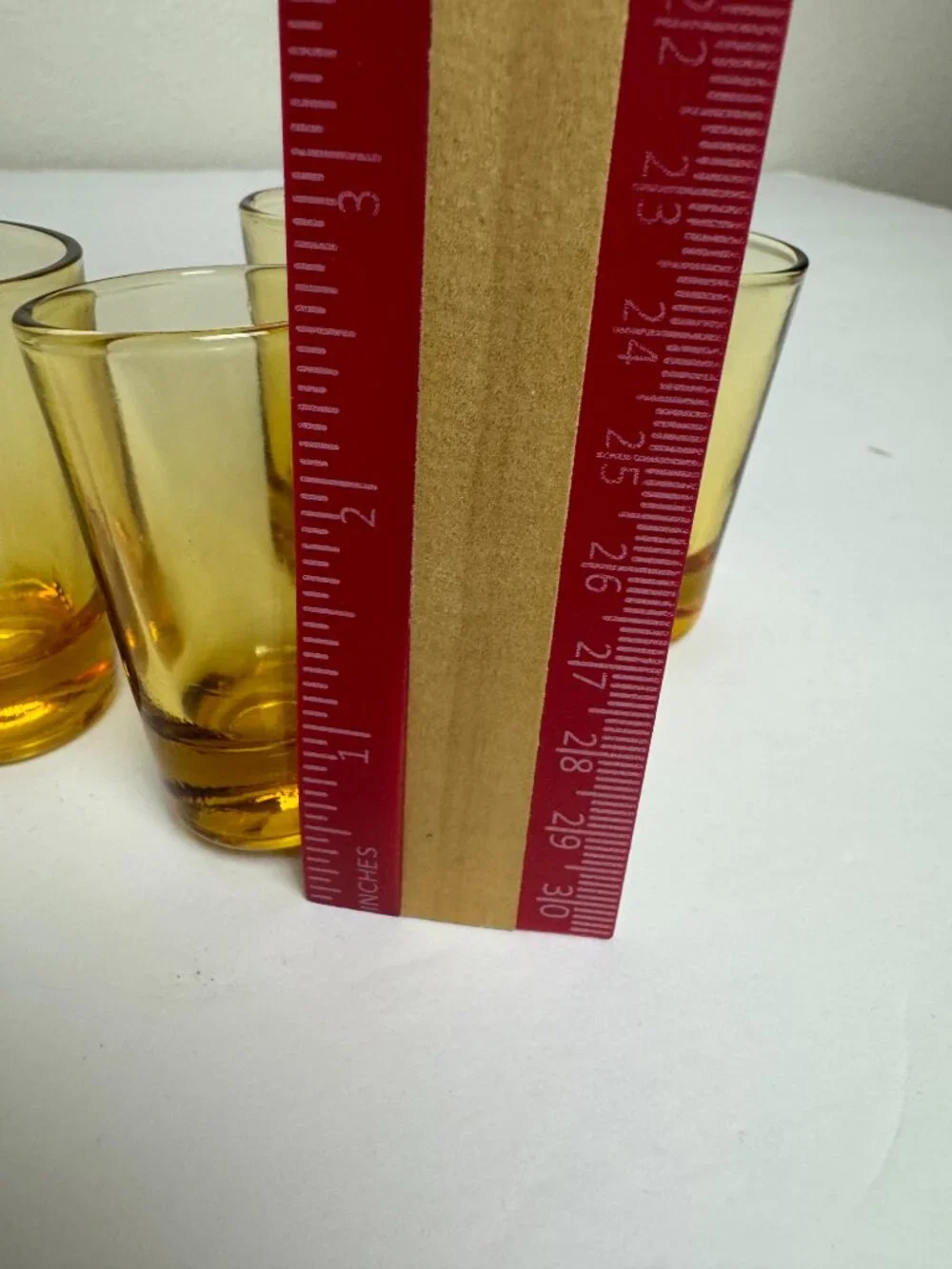 Vintage Set of 4 Amber/Cognac Colored Vodka Shot Glasses